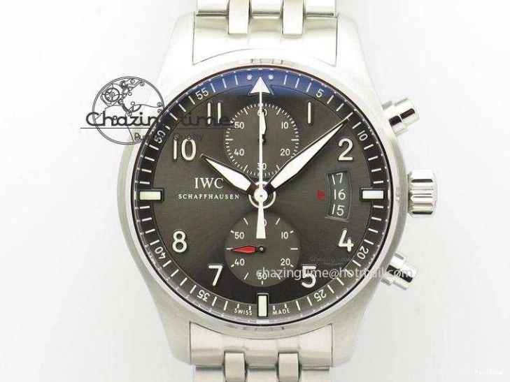 MIROTIME 0520 Pilot Chrono SS AZF 1:1 Best Edition Blue Dial on Brown Leather Strap A TimelessDesign 7060